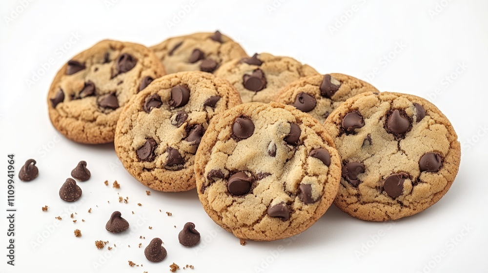 Freshly Baked Chocolate Chip Cookies on White Surface Freshly Baked Chocolate Chip Cookies on White Surface