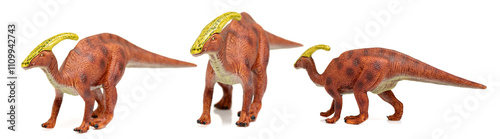 Fotografie Parasaurolophus dinosaur on white background