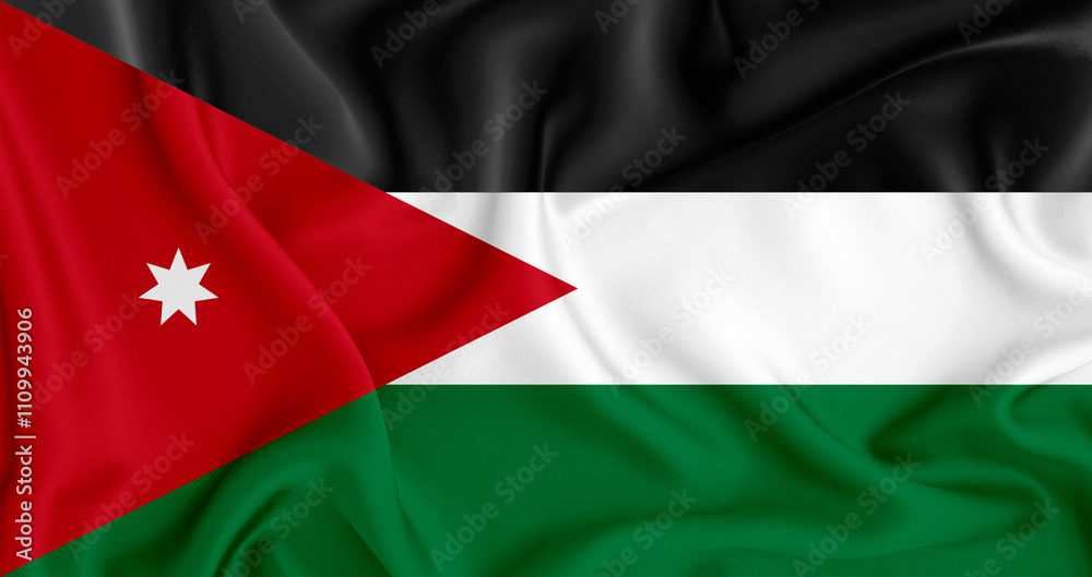 3D Jordan flag waving texture