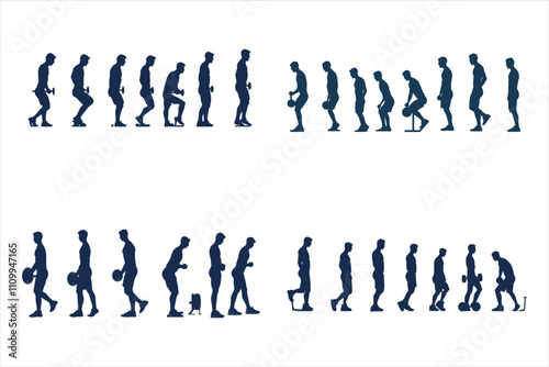 Silhouette vector illustration of squats exercise