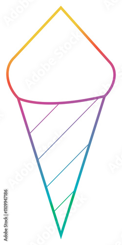 Colorful ice cream line icon