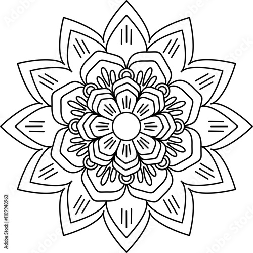 Diwali Mandala Line Style