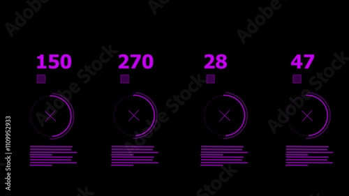 HUD Finance Display. Futuristic screen with animated digital graphs, charts, computer data and more. Great video to use in any economy, financial, technology or futuristic