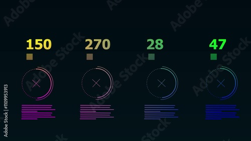HUD Finance Display. Futuristic screen with animated digital graphs, charts, computer data and more. Great video to use in any economy, financial, technology or futuristic