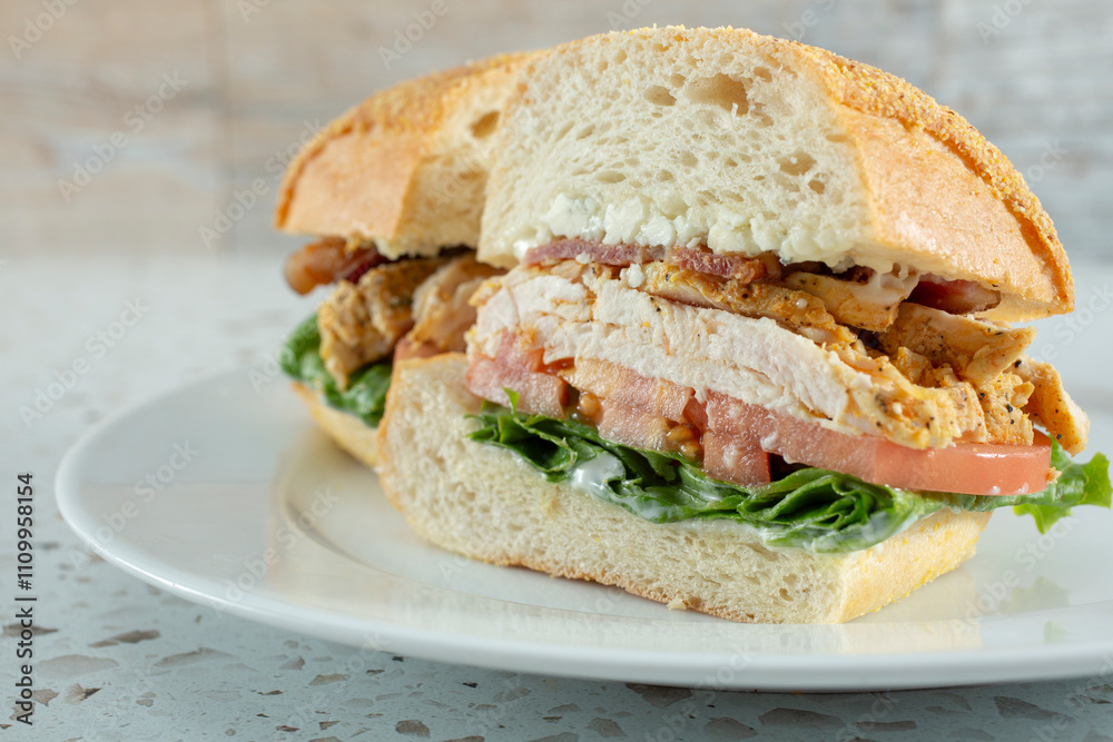 A view of a Cobb sandwich. A view of a Cobb sandwich.