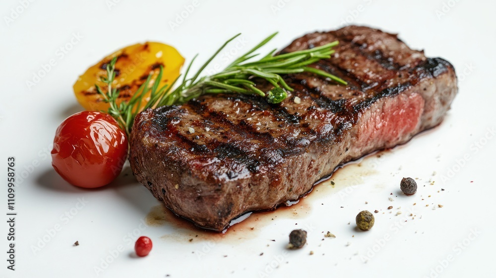 Grilled Steak with Rosemary and Peppers Grilled Steak with Rosemary and Peppers