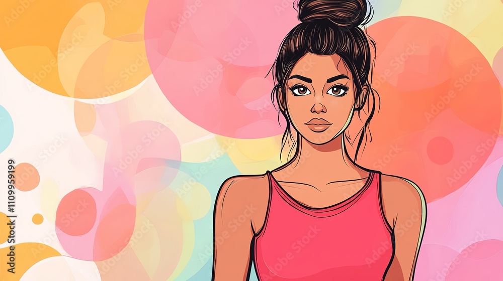 Cartoon woman on a vibrant cartoon background, featuring bold colors, playful elements, and expressive character design, ideal for creative projects, animation, or storytelling visuals. Cartoon woman on a vibrant cartoon background, featuring bold colors, playful elements, and expressive character design, ideal for creative projects, animation, or storytelling visuals.