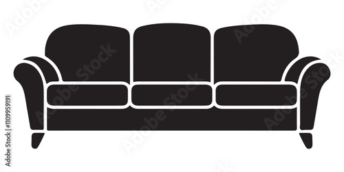 Sofa silhouette  Icon Vector Template illustration design