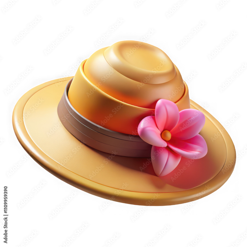 Stylish women's hat with layered design and a pink flower accent, perfect for sunny days and casual outings. Stylish women's hat with layered design and a pink flower accent, perfect for sunny days and casual outings.