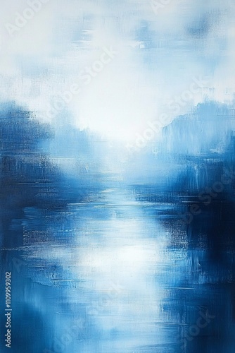 An ethereal blue abstract art piece suitable for modern home decor, calming environments, or wellness centers. Ideal for use in digital design or promoting relaxation themes.