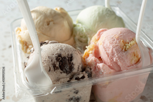 A view of an ice cream scoop sampler.