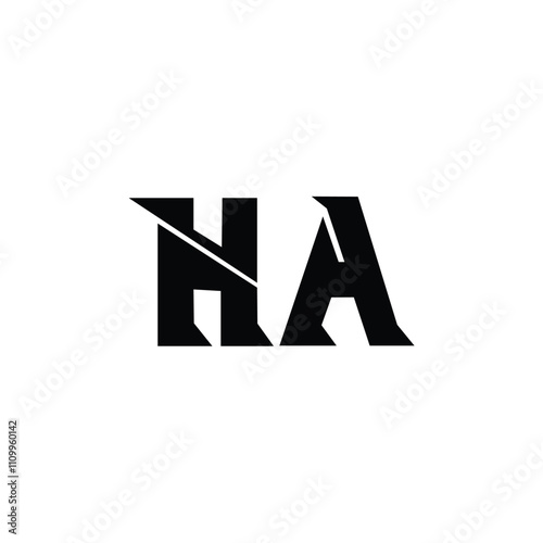 HA monogram logo design letter text name symbol monochrome logotype alphabet character simple logo