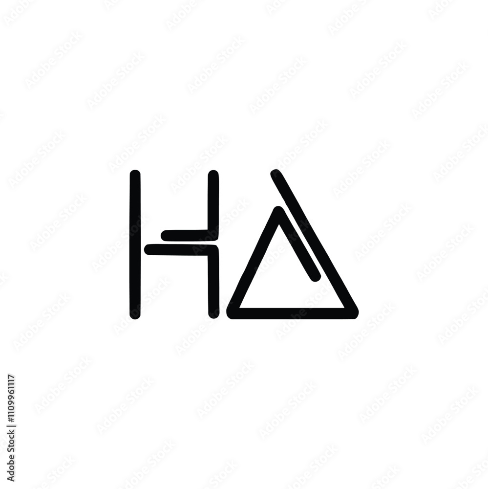 HA monogram logo design letter text name symbol monochrome logotype alphabet character simple logo HA monogram logo design letter text name symbol monochrome logotype alphabet character simple logo