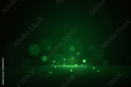 Emerald Green Bokeh Background  Abstract Sparkle Lights  Festive Glow  Shiny Dust