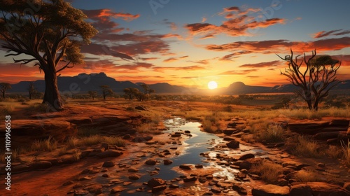 African Sunset Landscape