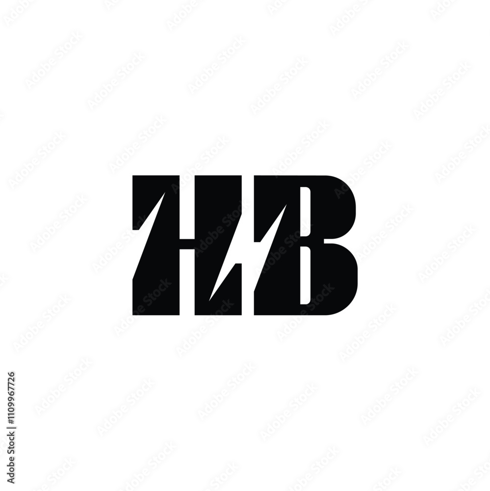 Obraz premium HB monogram logo design letter text name symbol monochrome logotype alphabet character simple logo