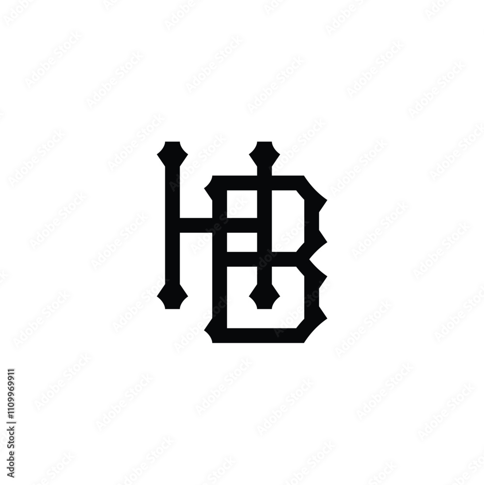 HB monogram logo design letter text name symbol monochrome logotype alphabet character simple logo HB monogram logo design letter text name symbol monochrome logotype alphabet character simple logo