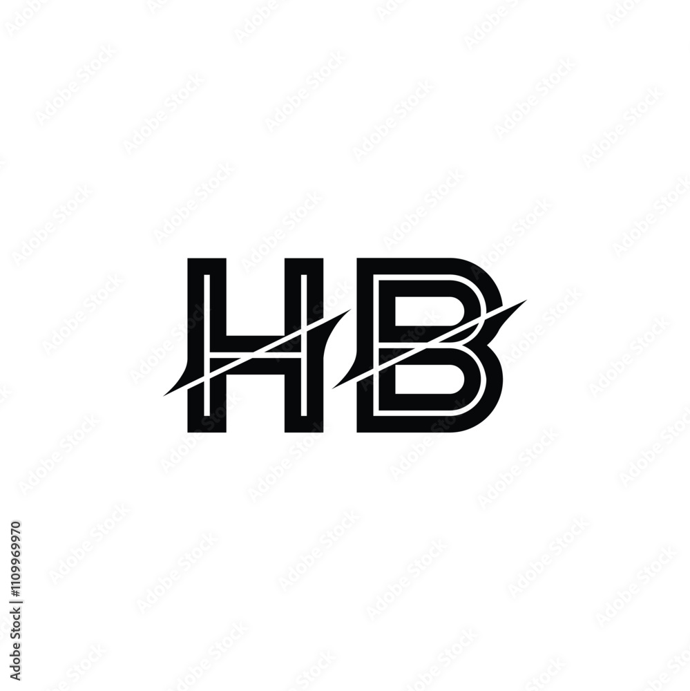 HB monogram logo design letter text name symbol monochrome logotype alphabet character simple logo HB monogram logo design letter text name symbol monochrome logotype alphabet character simple logo
