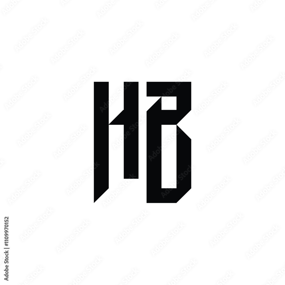 Obraz premium HB monogram logo design letter text name symbol monochrome logotype alphabet character simple logo