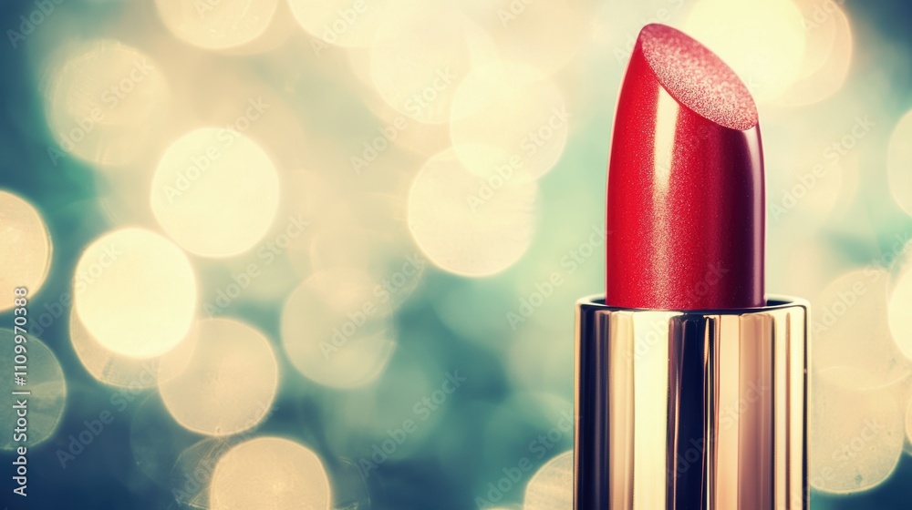 Glamorous red lipstick close-up beauty product studio setting vibrant colors luxurious feel Glamorous red lipstick close-up beauty product studio setting vibrant colors luxurious feel