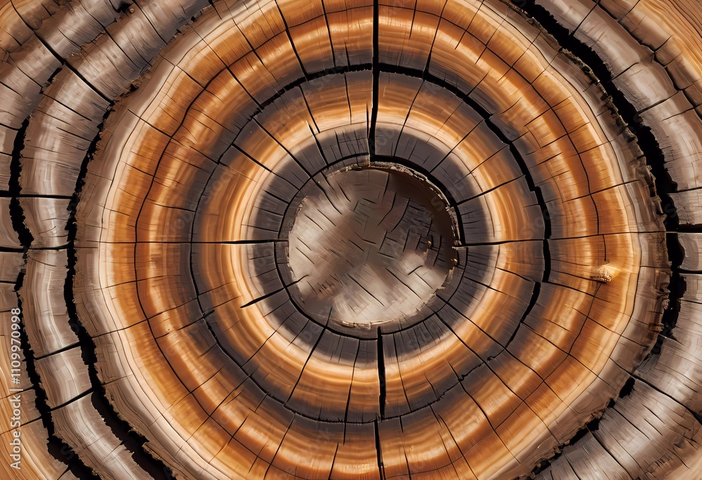 Close-Up of a Tree Trunk With Visible Growth Rings and Cracks Close-Up of a Tree Trunk With Visible Growth Rings and Cracks