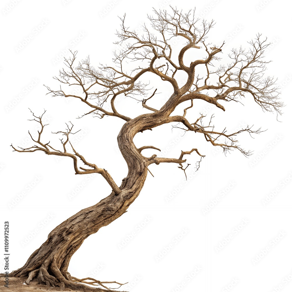 Illustration of a leafless tree branch with a white background Illustration of a leafless tree branch with a white background
