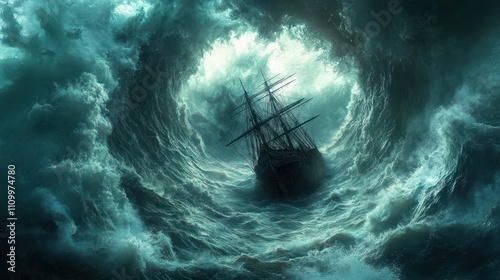 Ship in a Stormy Sea photo