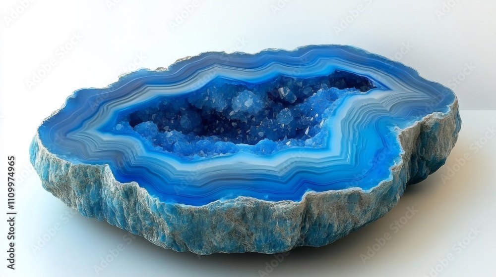 Blue Agate Geode with Crystalline Interior Blue Agate Geode with Crystalline Interior