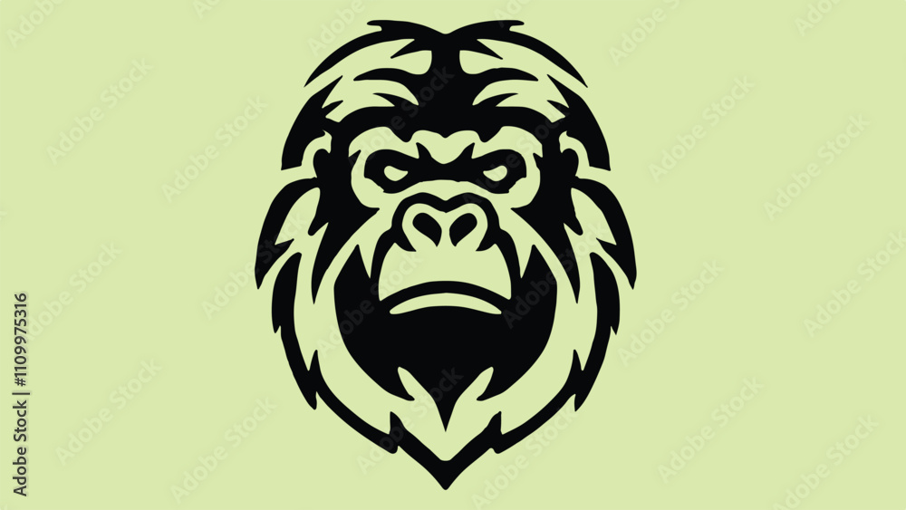 gorilla head silhouette logo in flat style gorilla head silhouette logo in flat style