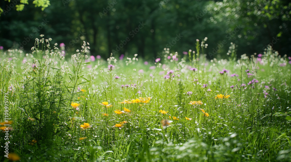Meadow Flowers: Vibrant Blooms, Lush Greenery, Summer Landscape Meadow Flowers: Vibrant Blooms, Lush Greenery, Summer Landscape