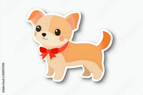 Cute Festive Dog Illustration in 3D Style
