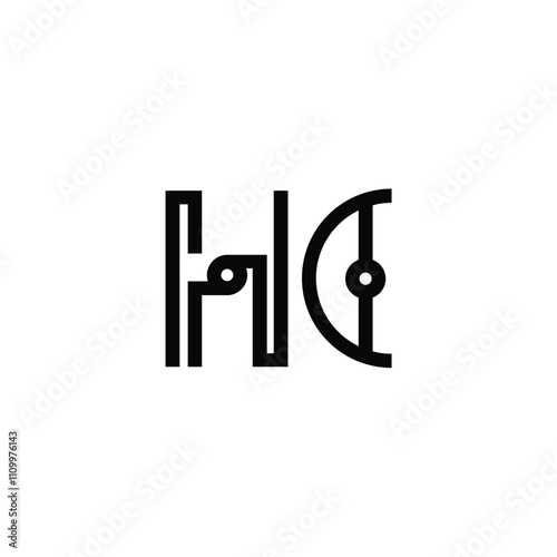 HC monogram logo design letter text name symbol monochrome logotype alphabet character simple logo