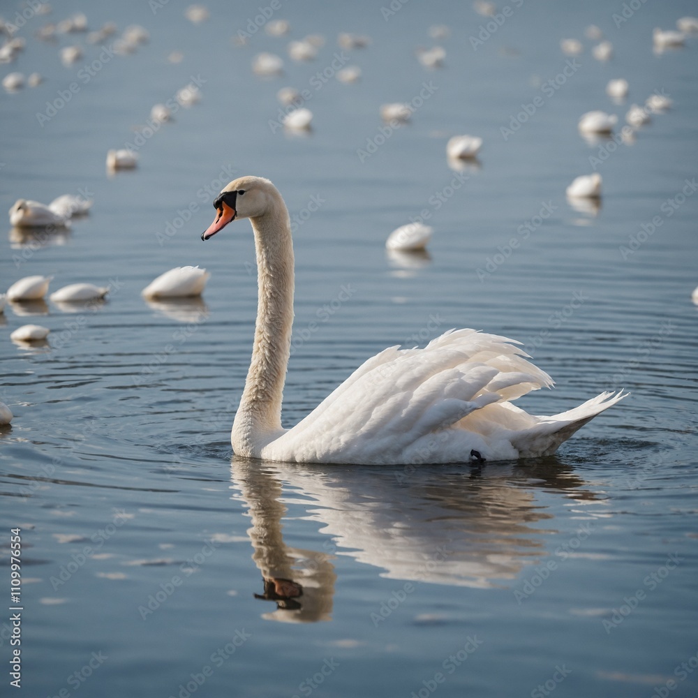 Obraz premium swan on the water