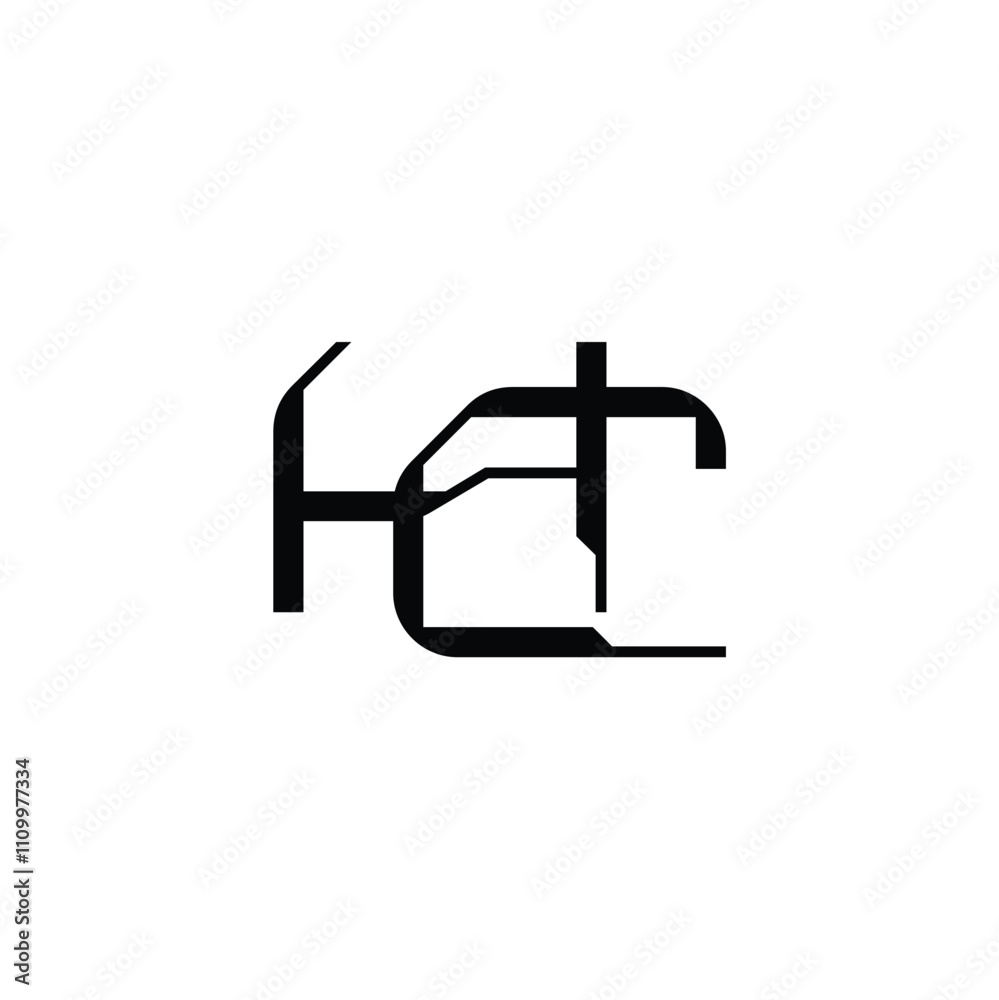 HC monogram logo design letter text name symbol monochrome logotype alphabet character simple logo