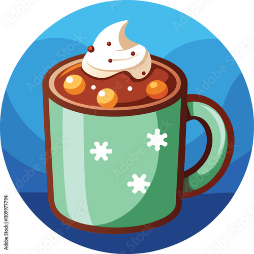 Winter Hot Cocoa Mug Vector Illustration