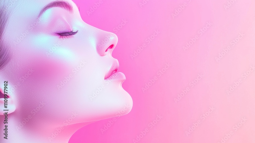 Beauty and serenity portrait of a woman in soft pink hues studio setting artistic perspective Beauty and serenity portrait of a woman in soft pink hues studio setting artistic perspective