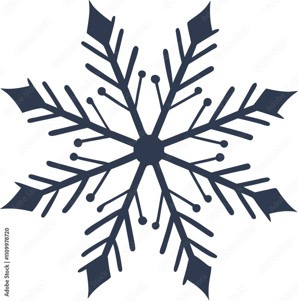 Snowflake Vector Illustration for Holiday Cards, Winter Branding, and Seasonal Designs.