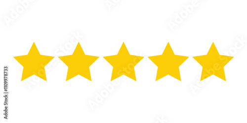 five star icon, review icon with star rating, vector illustration