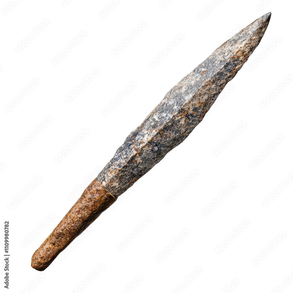 A long, sharp, and rusted knife is shown on a white background. transparent background A long, sharp, and rusted knife is shown on a white background. transparent background
