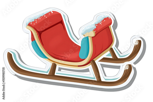 Cute 3D Sled Illustration for Fun Stickers