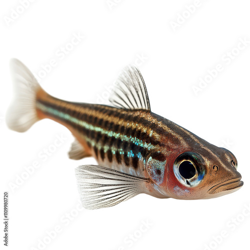 A fish with a blue stripe on its side. transparent background photo