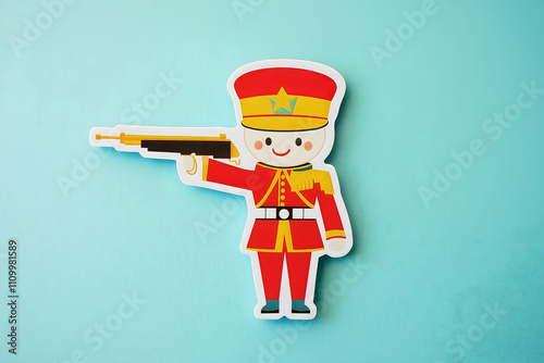 Cute 3D Toy Soldier Illustration Sticker