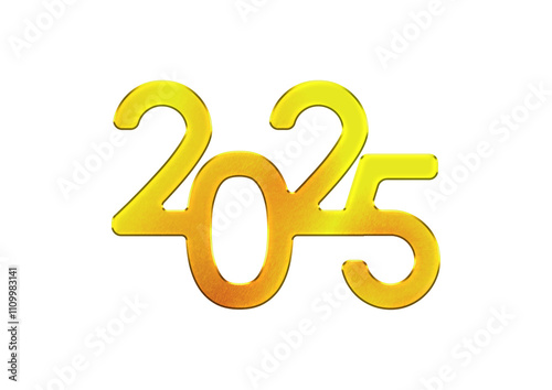 2025 year 3d, Happy New Year 2025, text 2025 3D embossed gold color texture, gold cardboard paper texture, two thousand five, Happy New Year, new year 2025