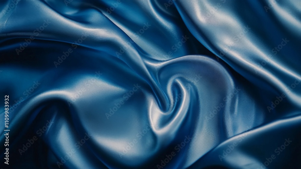 Abstract Draped Blue Satin Fabric Texture Abstract Draped Blue Satin Fabric Texture