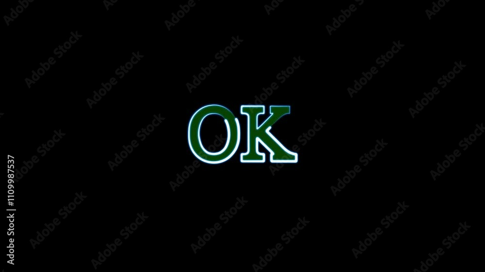 Isolated Colorful Neon Symbol Shape Sign Text OK. Isolated Colorful Neon Symbol Shape Sign Text OK.