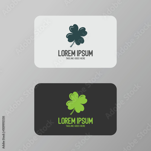 Simple Minimalist Green Ireland Irish Clover Icon Symbol Logo Design