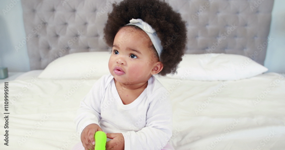 Cute baby playing on bed in high quality Cute baby playing on bed in high quality