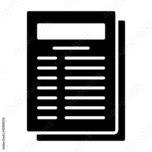 Bank statement Solid Icon Style