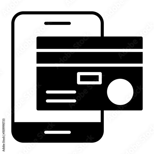 Mobile banking Solid Icon Style
