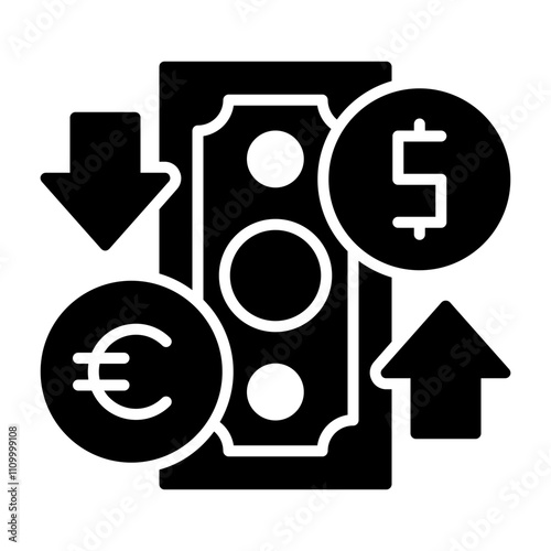 Exchange rates Solid Icon Style